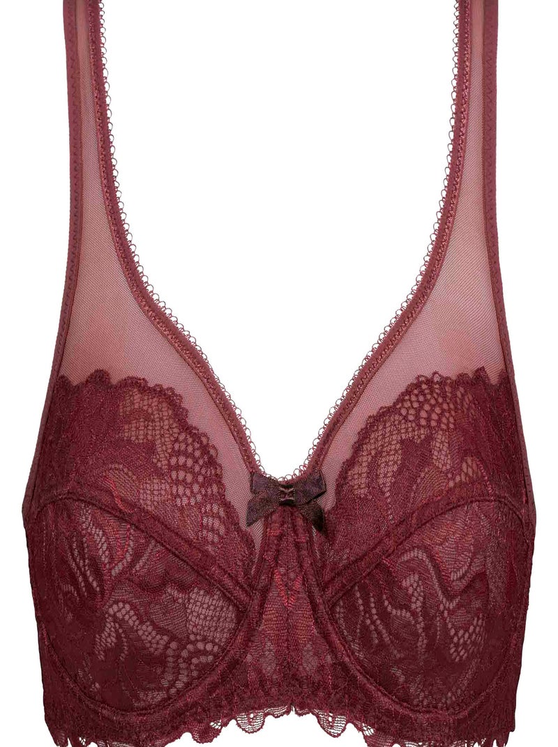 Soutien-gorge dentelle avec armatures Generous Essentiel Rouge bordeaux - Kiabi