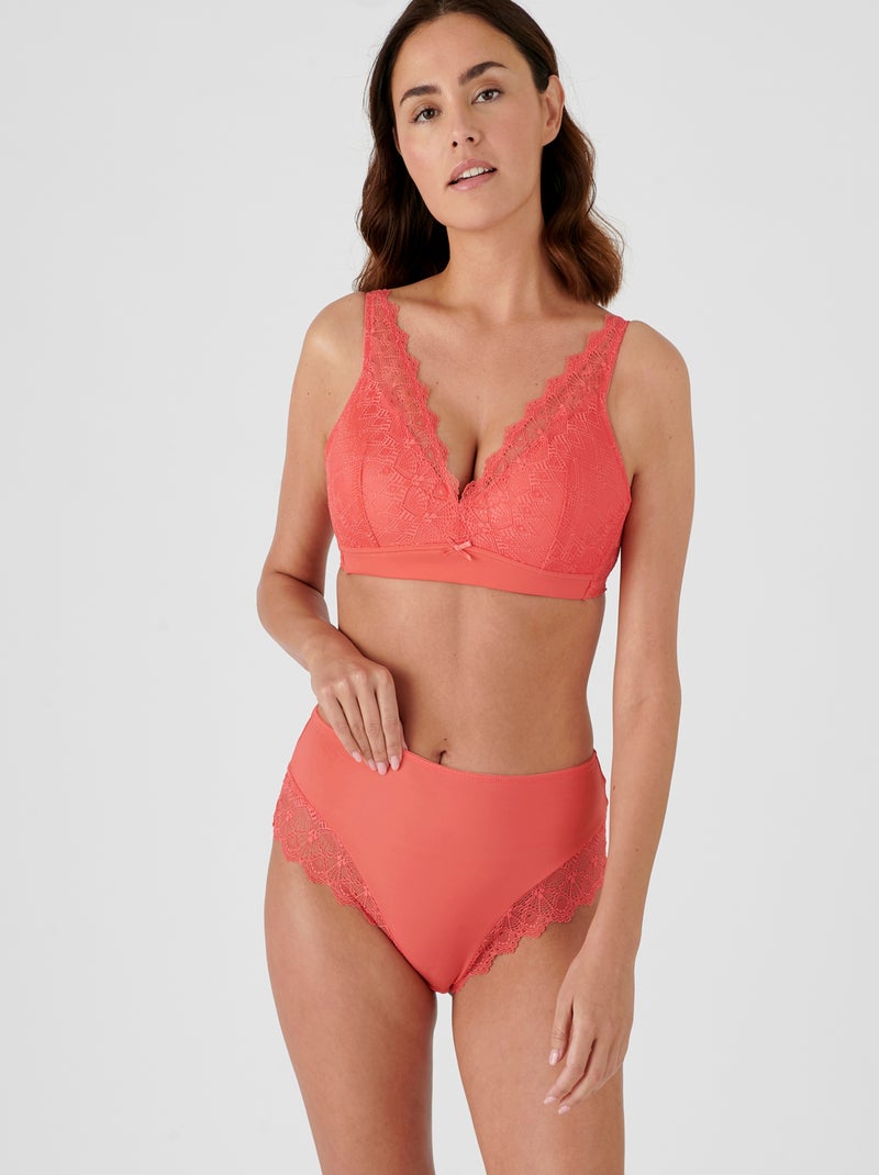Soutien-gorge dentelle sans armatures forme foulard LYDIE de Damart - Damart Rose - Kiabi