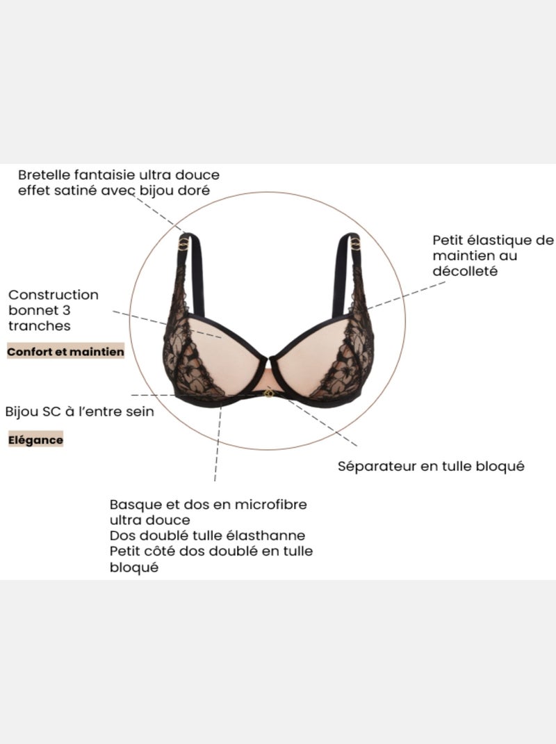 Soutien-gorge Deva Sans Complexe Noir Beige - Kiabi