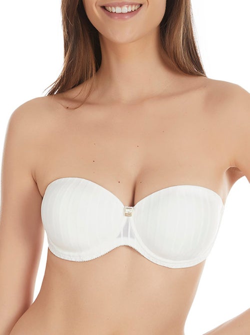 Soutien-gorge écologique bandeau Glacier mariage ivoire - Kiabi
