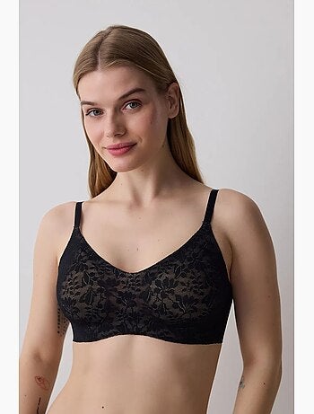 Soutien-gorge effet tatouage en dentelle, adhésif invisible penti