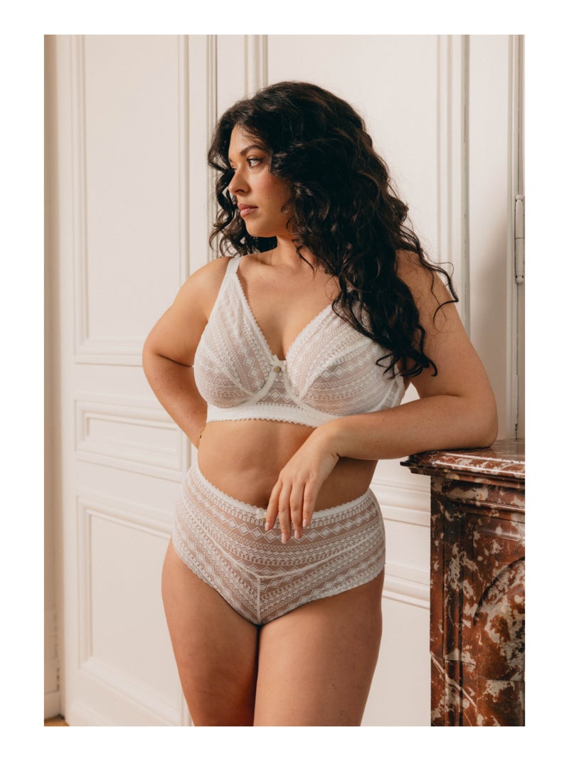 Soutien-gorge emboîtant Acanthe Blanc - Kiabi