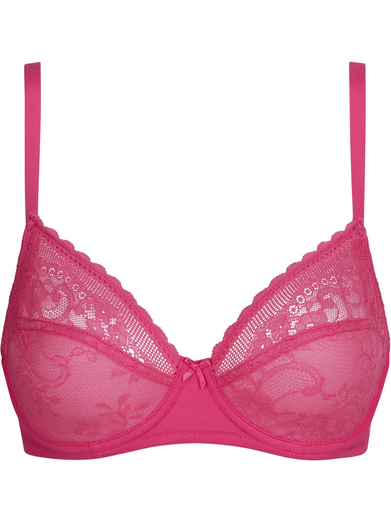 Soutien-gorge emboitant avec armatures Feminine Line Rose - Kiabi