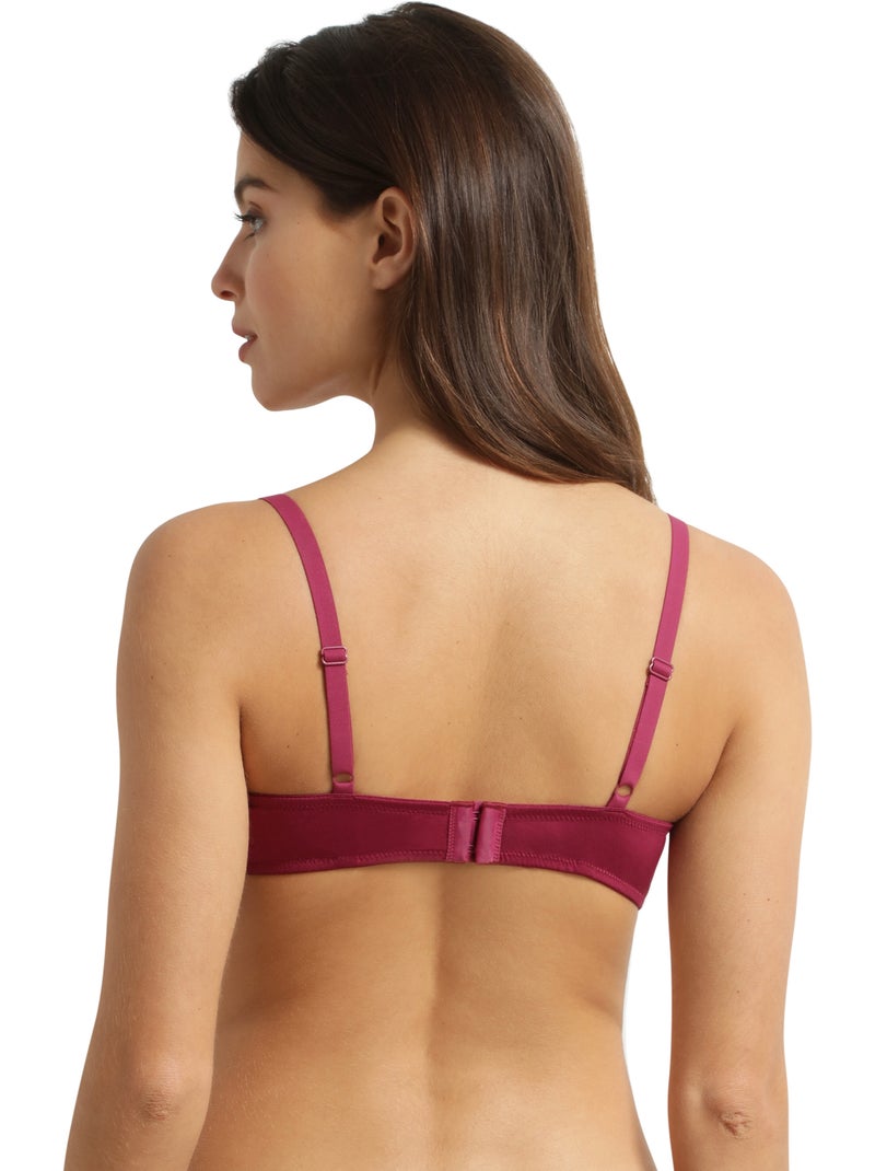 Soutien-gorge emboitant avec armatures Feminine Line Rouge pourpre - Kiabi