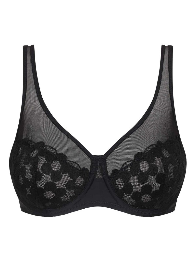 Soutien-gorge Emboîtant avec armatures Generous Broderie Noir - Kiabi