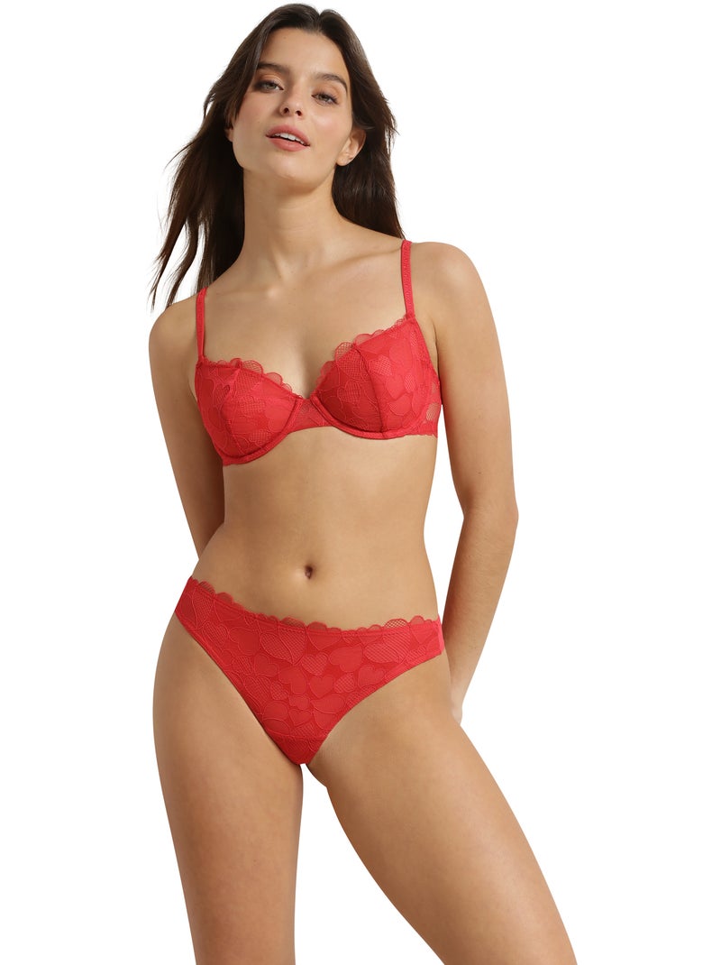 Soutien-gorge emboîtant avec armatures Red Love Rouge - Kiabi