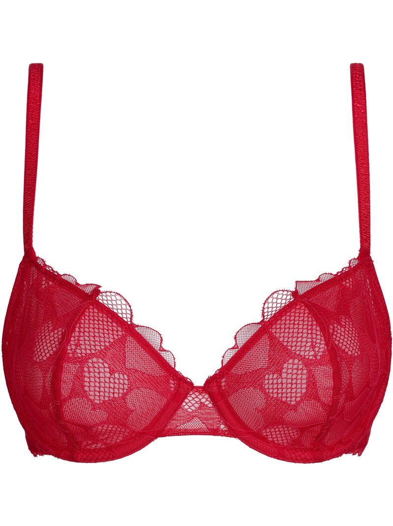 Soutien-gorge emboîtant avec armatures Red Love Rouge - Kiabi