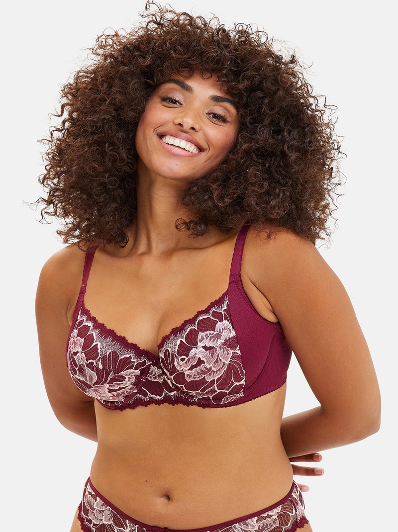 Soutien-gorge emboîtant Capucine Sans Complexe Rouge pourpre - Kiabi