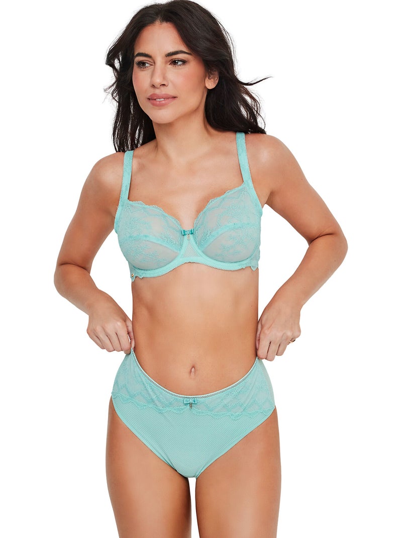 Soutien-gorge emboîtant confort armaturé MANUELA Bleu turquoise - Kiabi