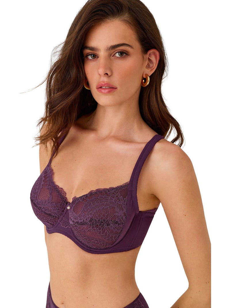 Soutien-gorge emboîtant confort armaturé renatta Violet - Kiabi