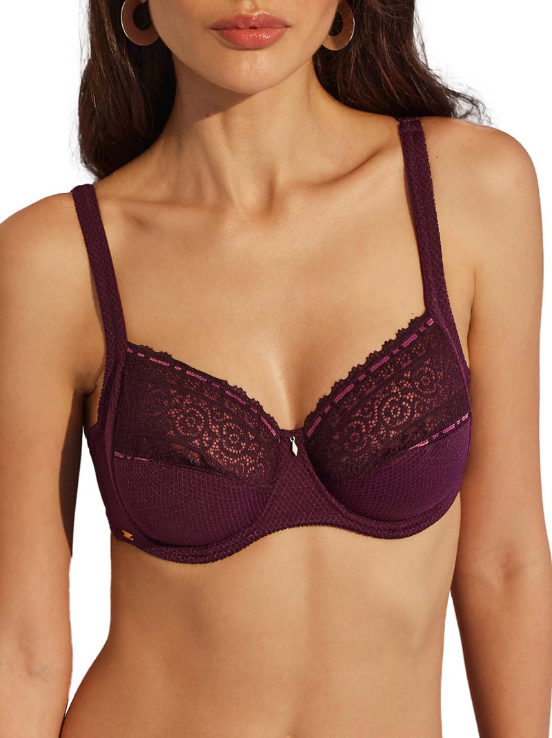 Soutien-gorge emboîtant confort Flavia Violet prune - Kiabi