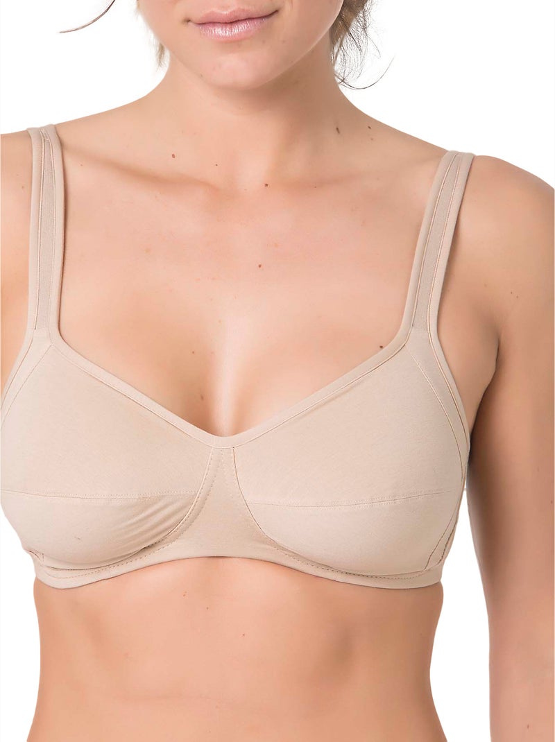 Soutien-gorge emboîtant confort sans armatures Care Beige - Kiabi
