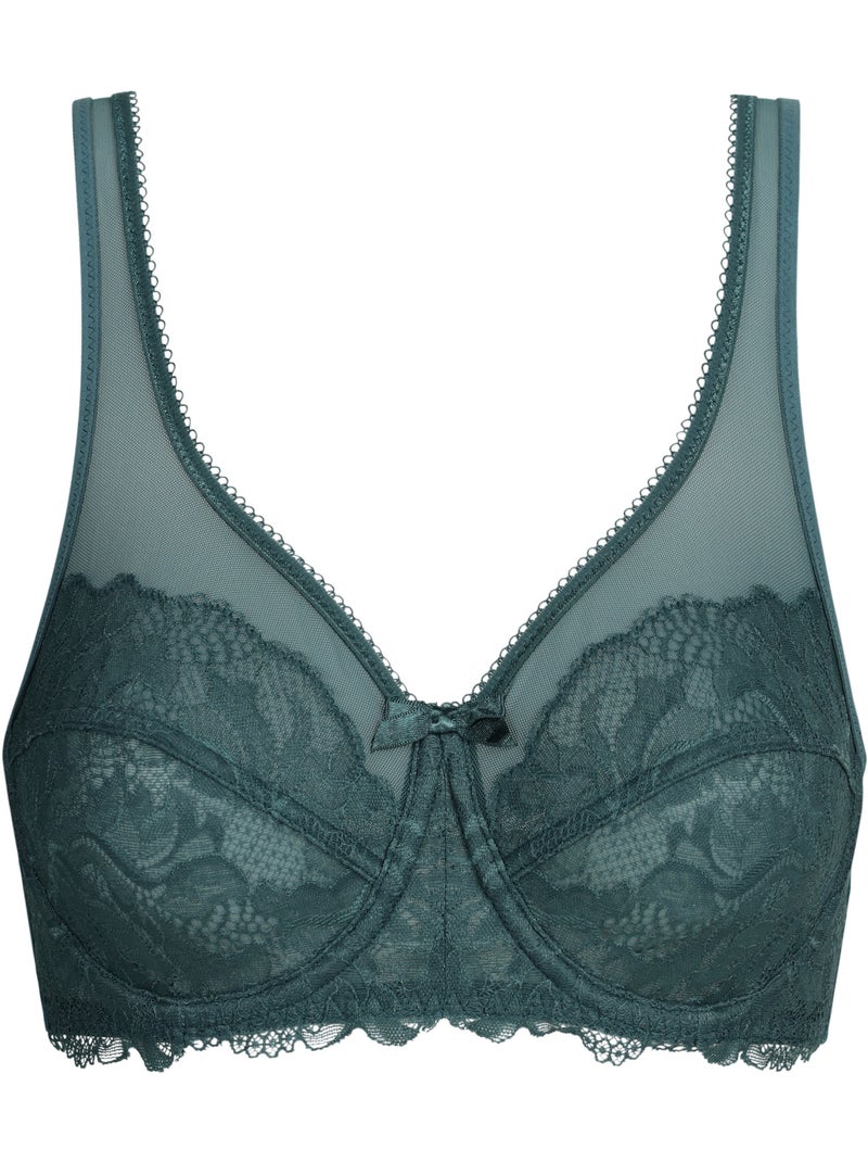 Soutien-gorge emboîtant dentelle florale Generous Essentiel Vert sapin - Kiabi