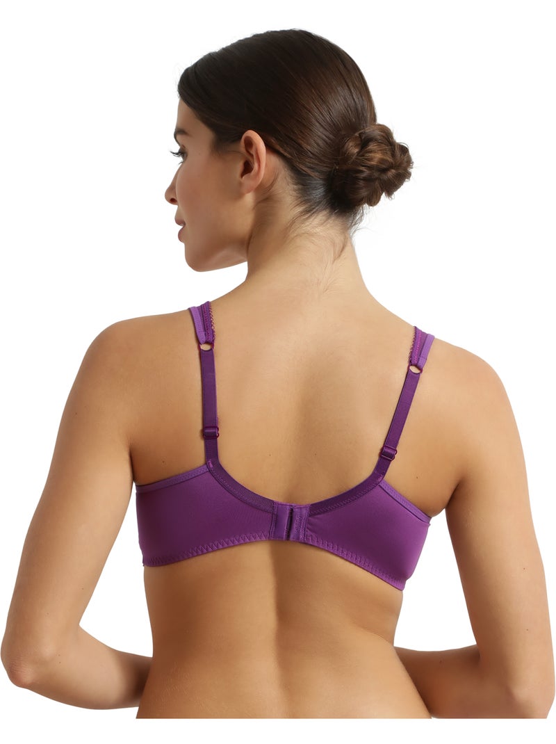 Soutien-gorge emboîtant dentelle florale Generous Essentiel Violet - Kiabi