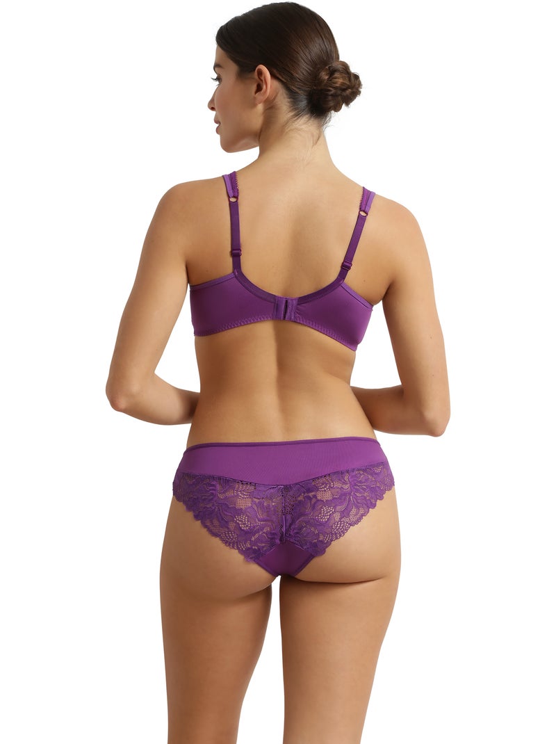 Soutien-gorge emboîtant dentelle florale Generous Essentiel Violet - Kiabi