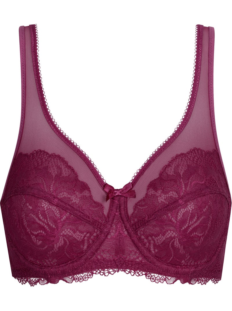 Soutien-gorge emboîtant dentelle Generous Essentiel Bordeaux - Kiabi