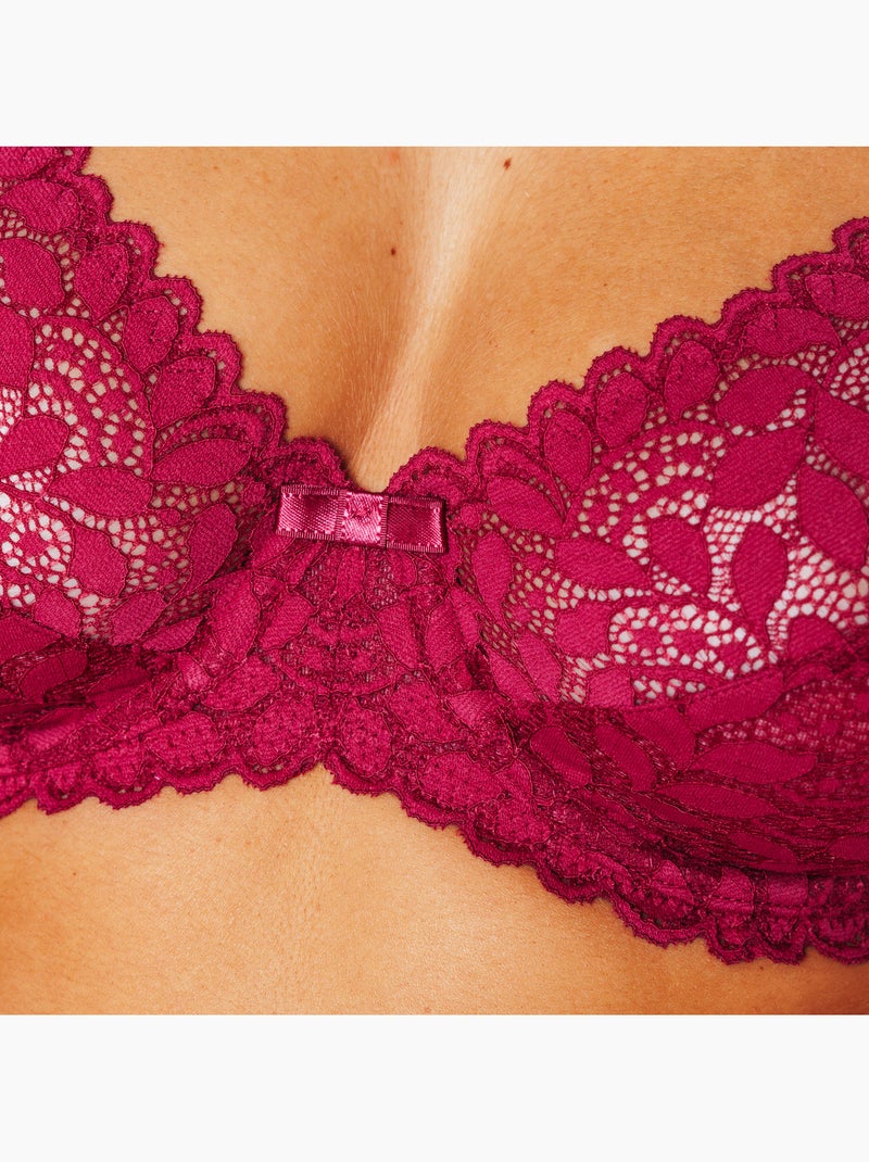 Soutien-gorge emboitant dentelle Isadora - RougeGorge Lingerie Bordeaux - Kiabi