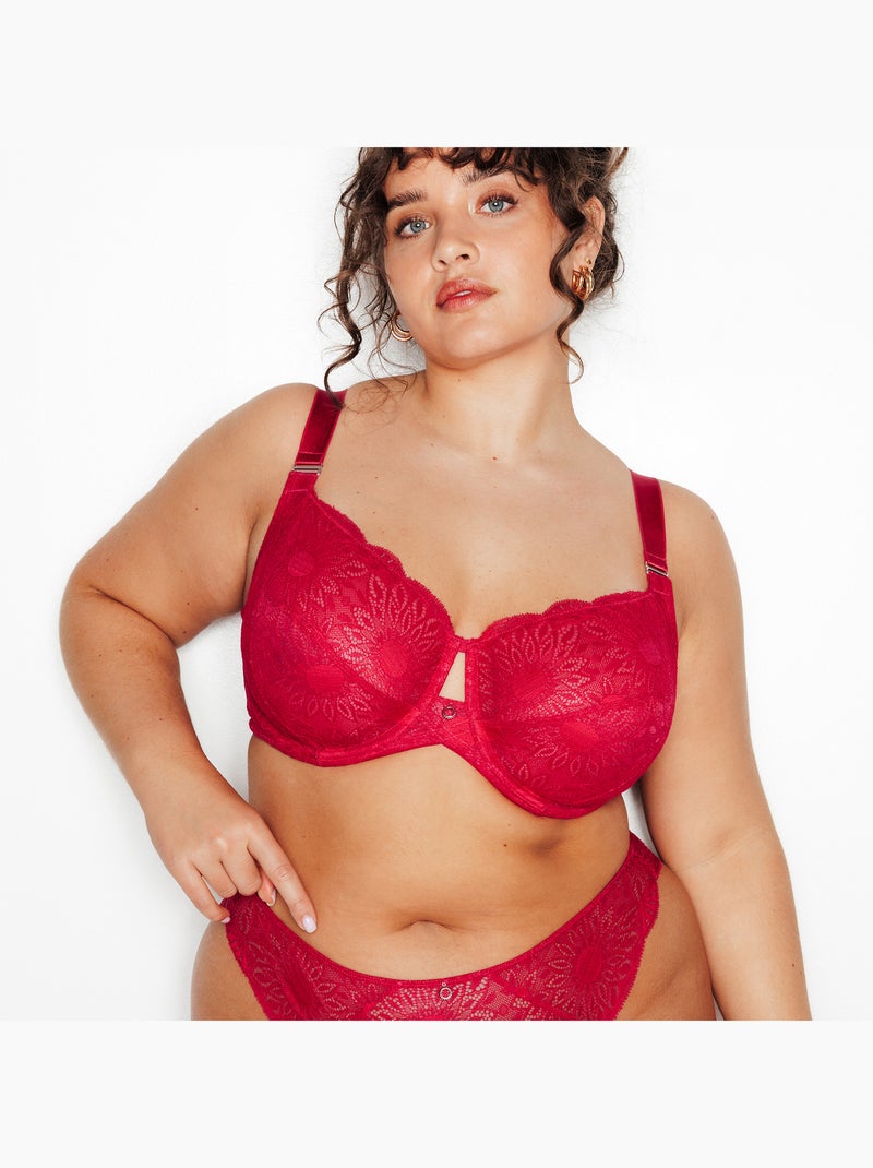 Soutien-gorge emboitant dentelle Isma - RougeGorge Lingerie Rose - Kiabi