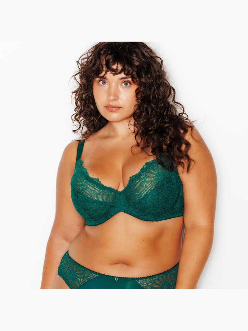 Soutien-gorge emboitant dentelle jannel - rougegorge lingerie Vert foncé - Kiabi