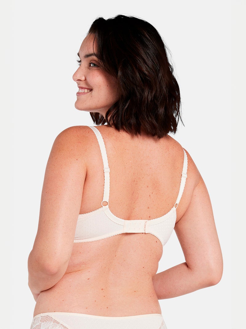 Soutien-gorge emboîtant en dentelle à fleurs 'Sans complexe' Blanc - Kiabi
