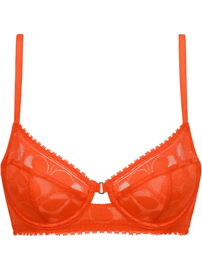 Soutien-gorge emboîtant en dentelle Art Flower Abricot - Kiabi