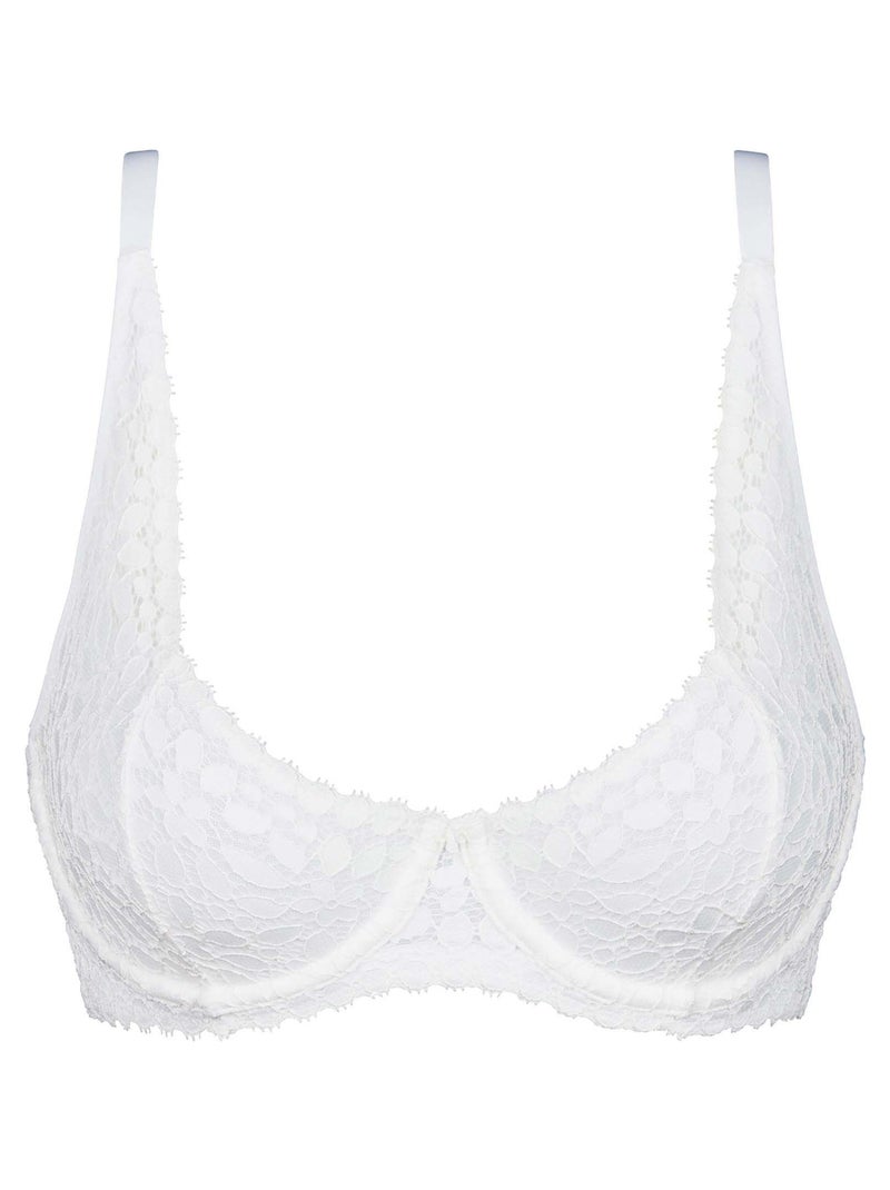 Soutien-gorge emboîtant en dentelle avec armatures Daily Dentelle Blanc - Kiabi