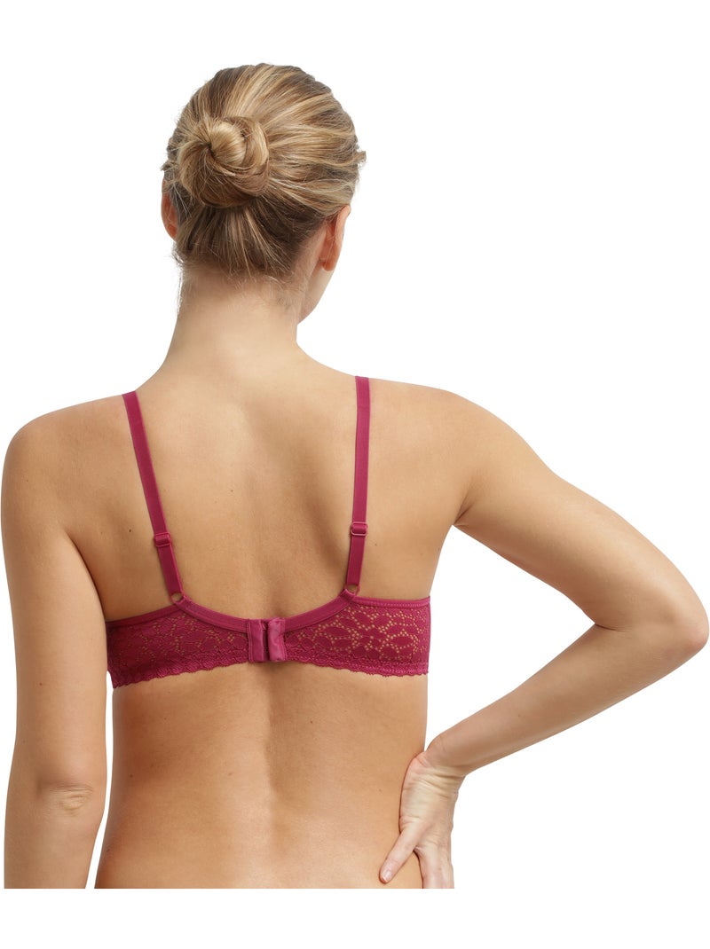 Soutien-gorge emboîtant en dentelle avec armatures Daily Dentelle Prune - Kiabi