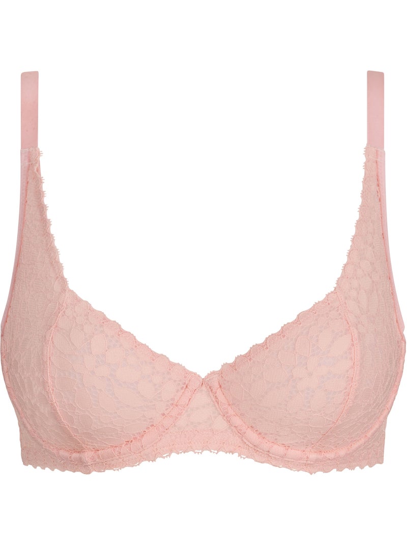 Soutien-gorge emboîtant en dentelle avec armatures Daily Dentelle Rose pâle - Kiabi
