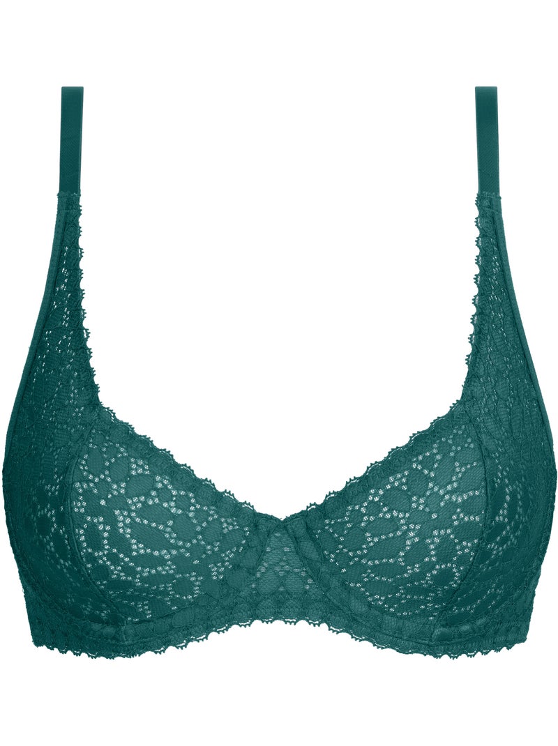 Soutien-gorge emboîtant en dentelle avec armatures Daily Dentelle Vert sapin - Kiabi