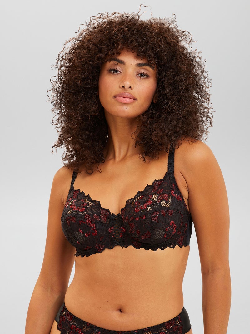 Soutien-gorge emboitant en dentelle avec armatures 'Sans Complexe' Noir - Kiabi