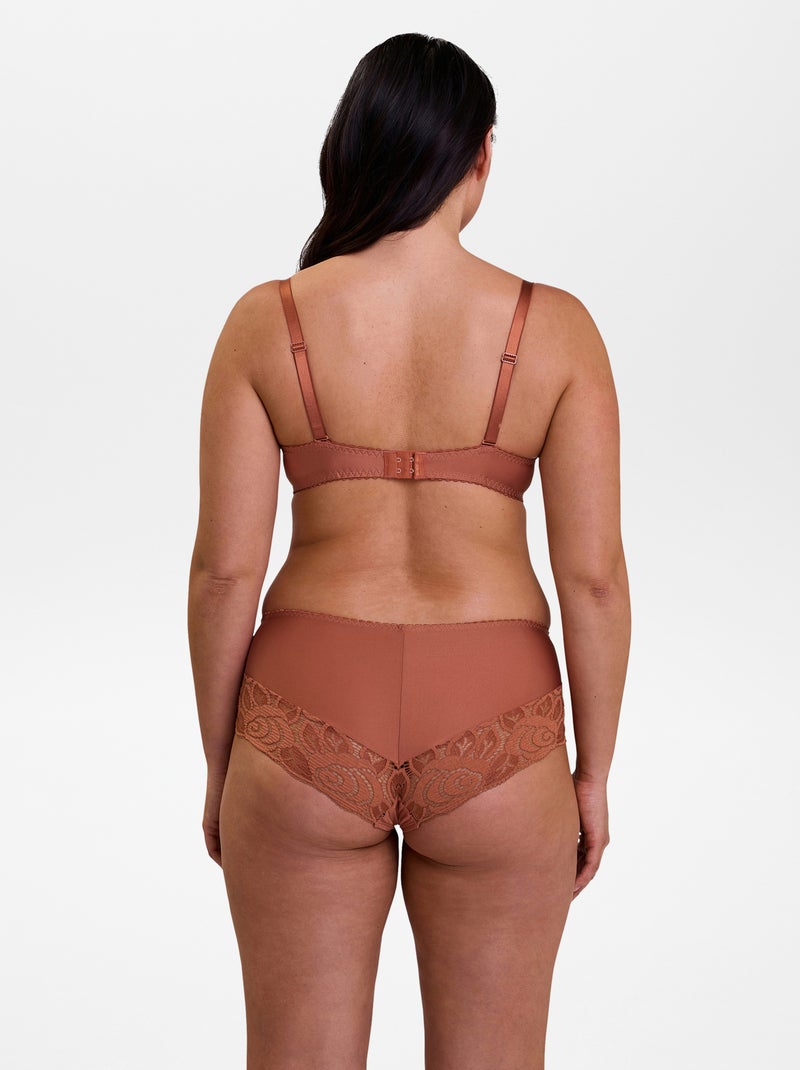 Soutien-gorge emboitant en dentelle avec armatures 'Wolf lingerie' Orange - Kiabi