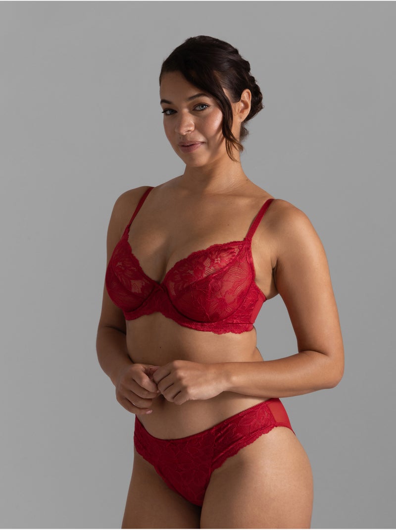 Soutien-gorge emboîtant en dentelle Dorina Rouge - Kiabi