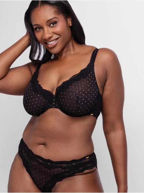 Soutien-gorge emboîtant en résille plumetis scintillante Origins Shimmer Dot Mesh - Kiabi