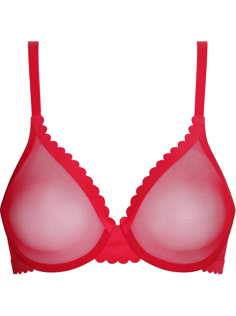 Soutien-gorge emboitant en tulle Body Touch Rouge - Kiabi
