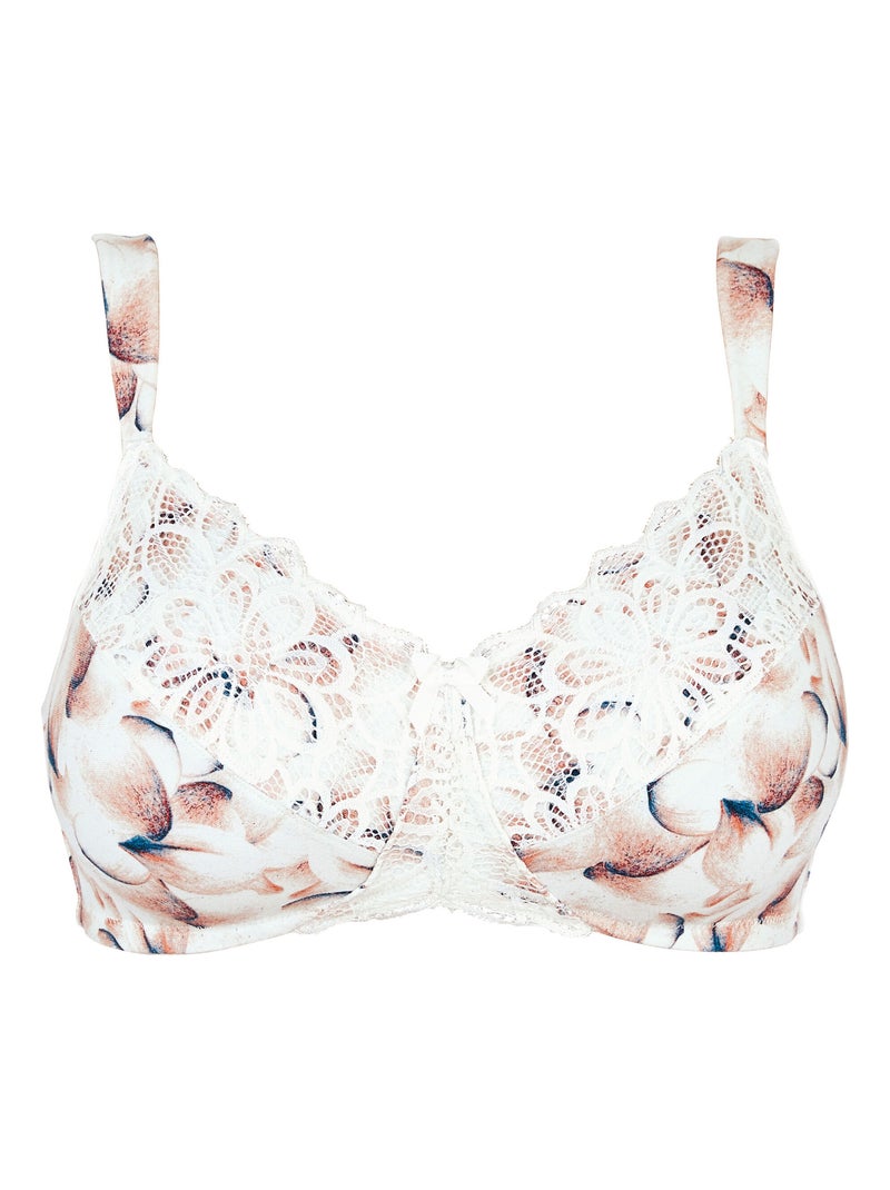 Soutien-gorge emboîtant Flora Sans Complexe Blanc Marron Bleu - Kiabi