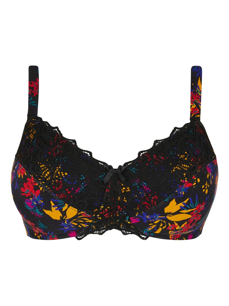Soutien-gorge emboîtant Flora Sans Complexe Noir Rouge Bleu - Kiabi