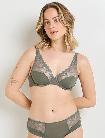 Soutien-gorge emboitant foulard dentelle et Gaelle - RougeGorge Lingerie