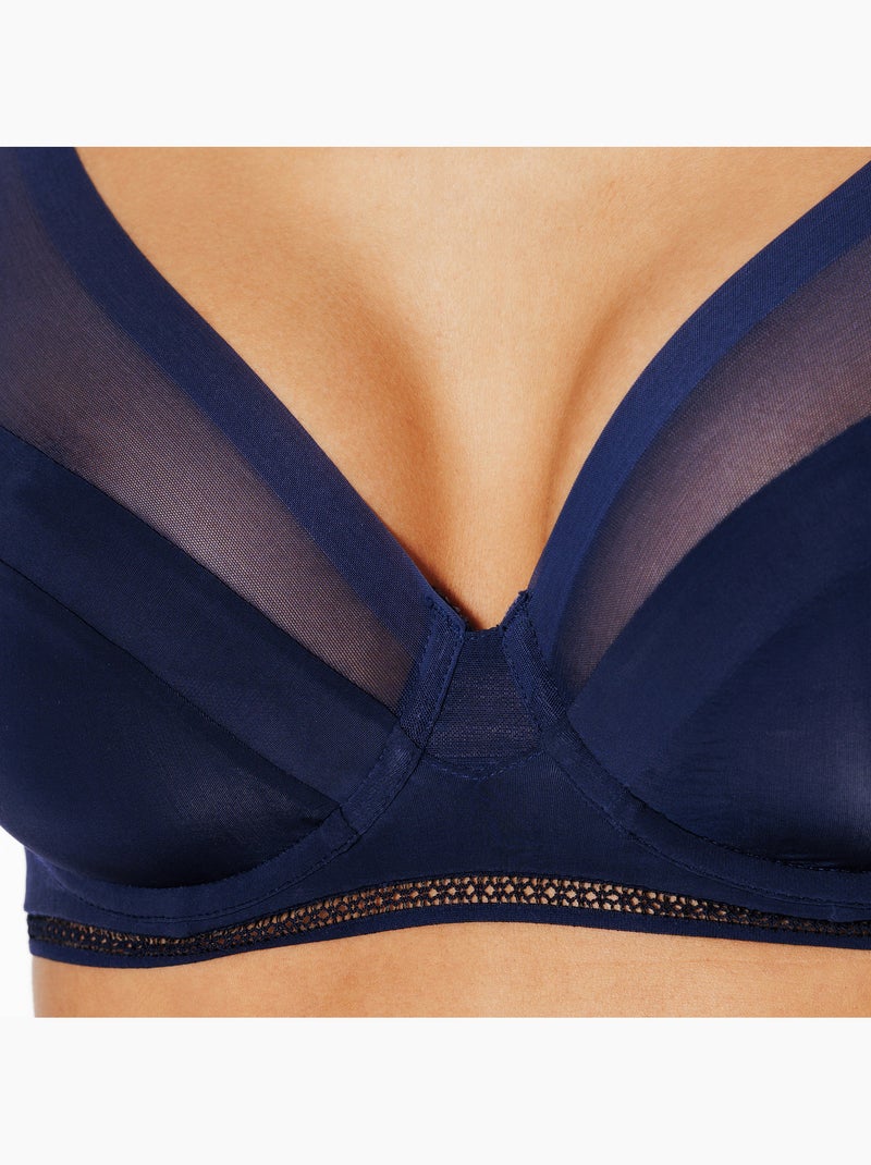 Soutien-gorge emboitant foulard microfibre Ginny - RougeGorge Lingerie Bleu marine - Kiabi