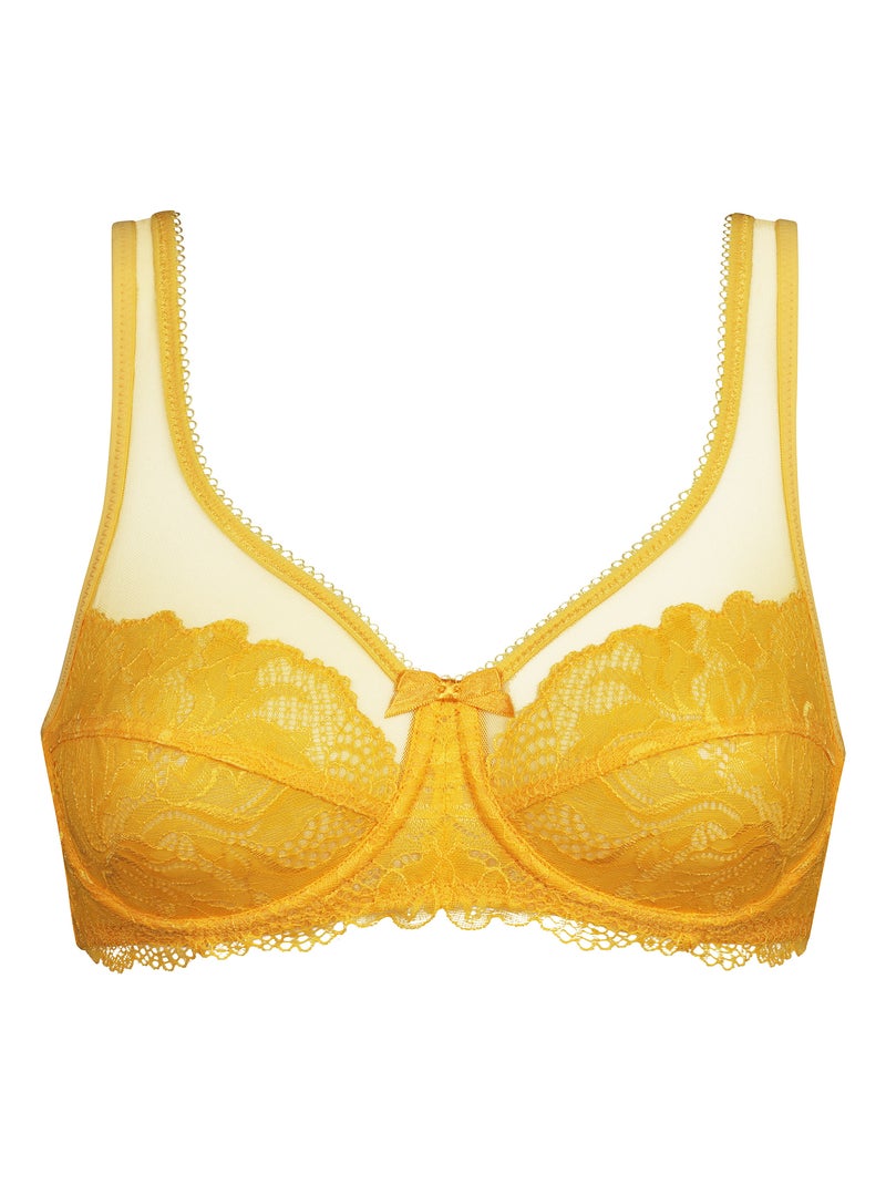 Soutien-gorge emboîtant Generous Essentiel dentelle florale Jaune - Kiabi