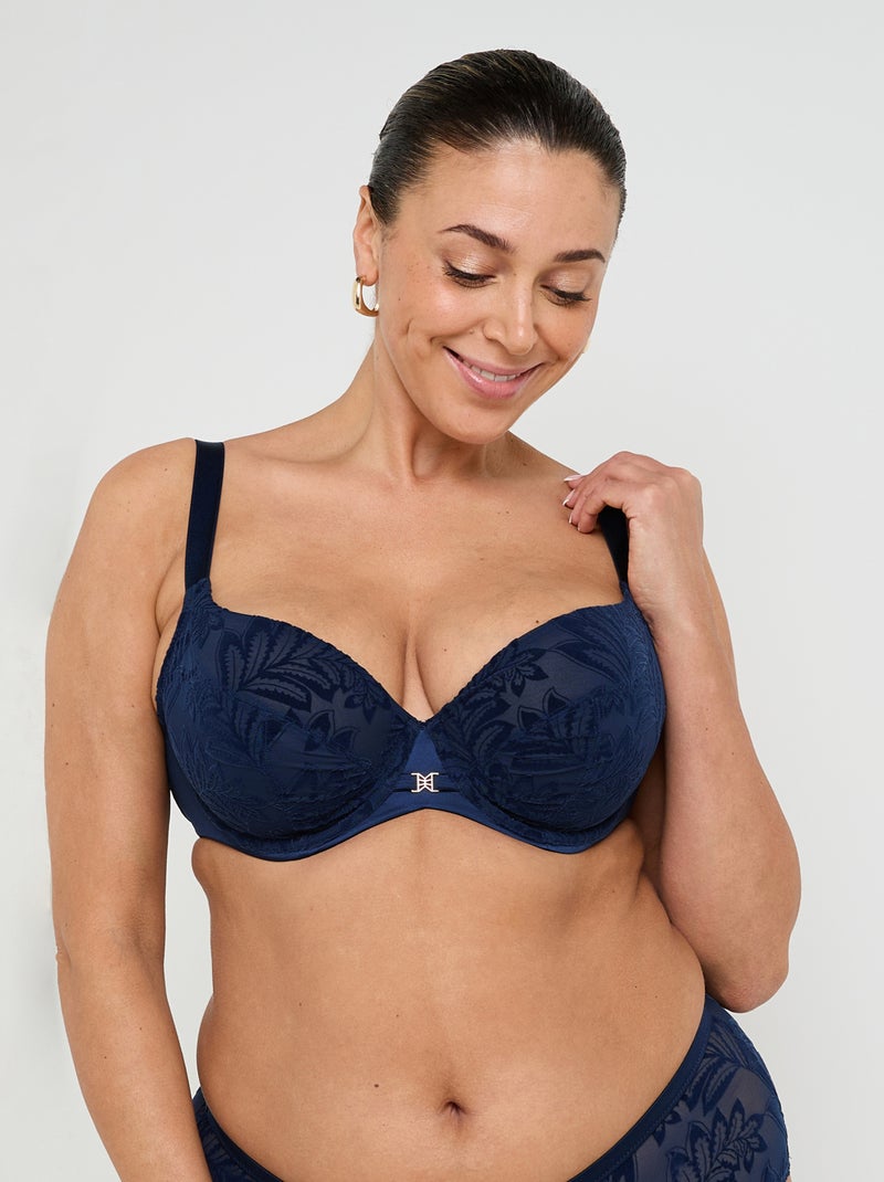 Soutien-gorge emboitant grande taille Fantine - RougeGorge Lingerie Bleu marine - Kiabi