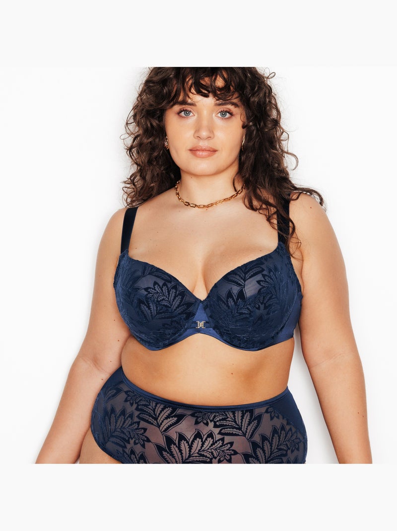 Soutien-gorge emboitant grande taille Fantine - RougeGorge Lingerie Bleu marine - Kiabi