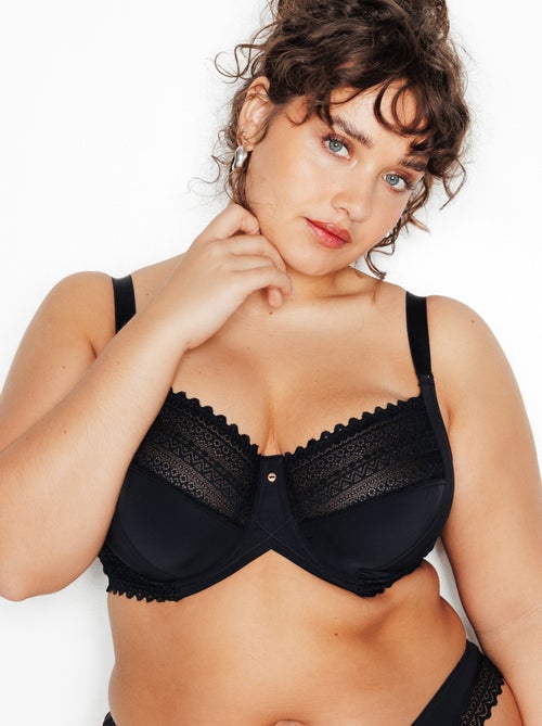 Soutien-gorge emboitant grande taille microf Douce - RougeGorge Lingerie - Kiabi