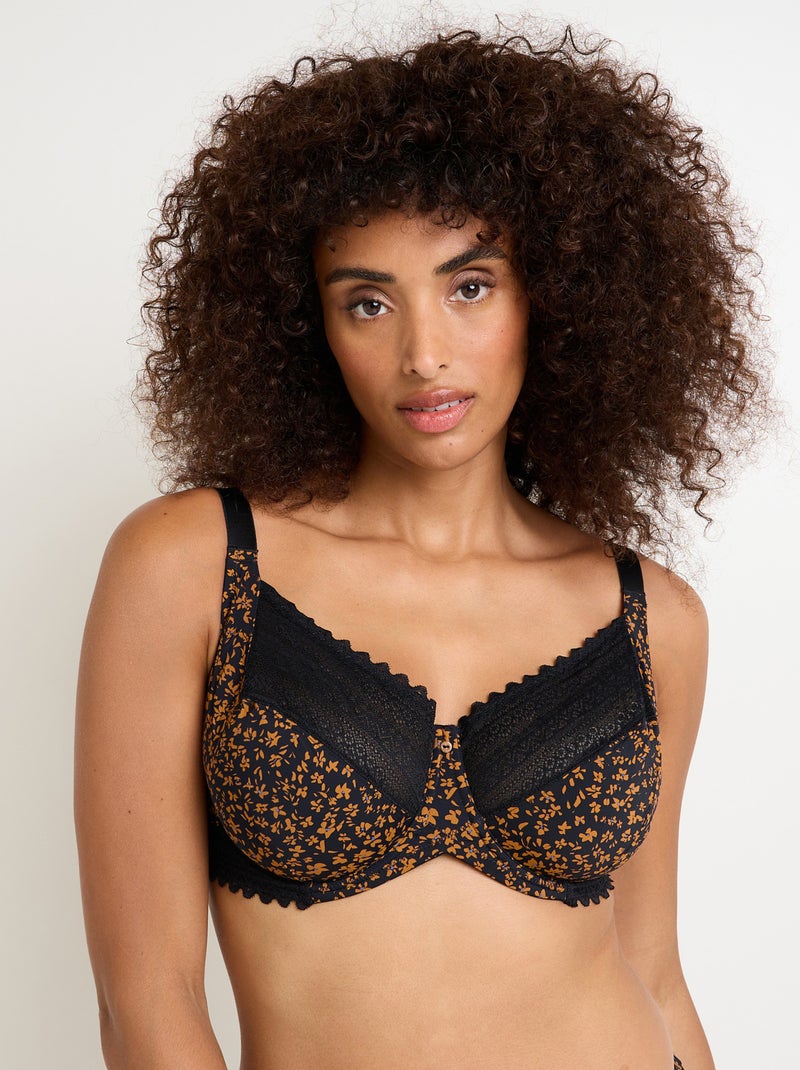 Soutien-gorge emboitant grande taille microf Douce - RougeGorge Lingerie Noir Multicolore - Kiabi