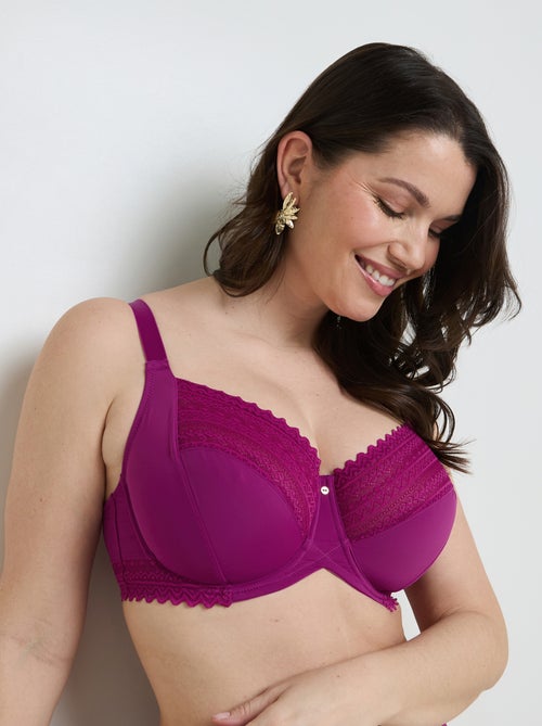 Soutien-gorge emboitant grande taille microf Douce - RougeGorge Lingerie - Kiabi
