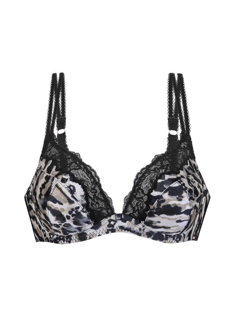 Soutien-gorge emboîtant léopard sans coques Origins Print Noir - Kiabi