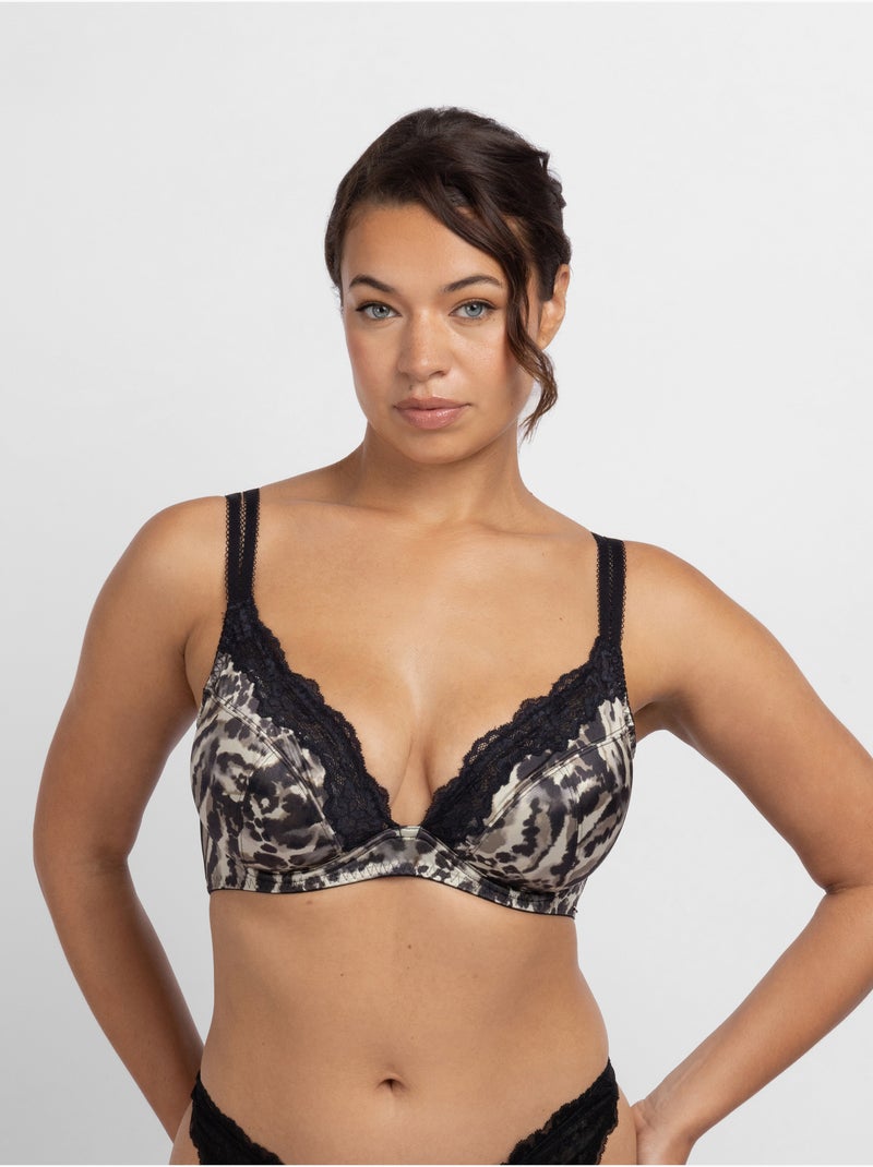 Soutien-gorge emboîtant léopard sans coques Origins Print Noir - Kiabi