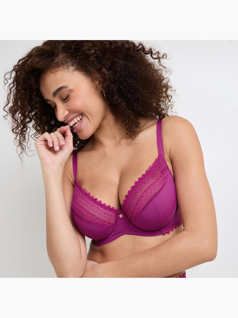 Soutien-gorge emboitant microfibre Douce - RougeGorge Lingerie Violet - Kiabi