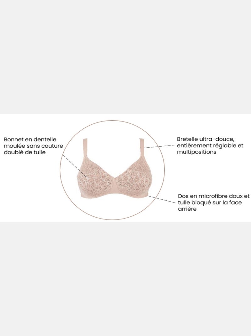 Soutien-gorge emboîtant Perfect Curves Sans Complexe Beige - Kiabi