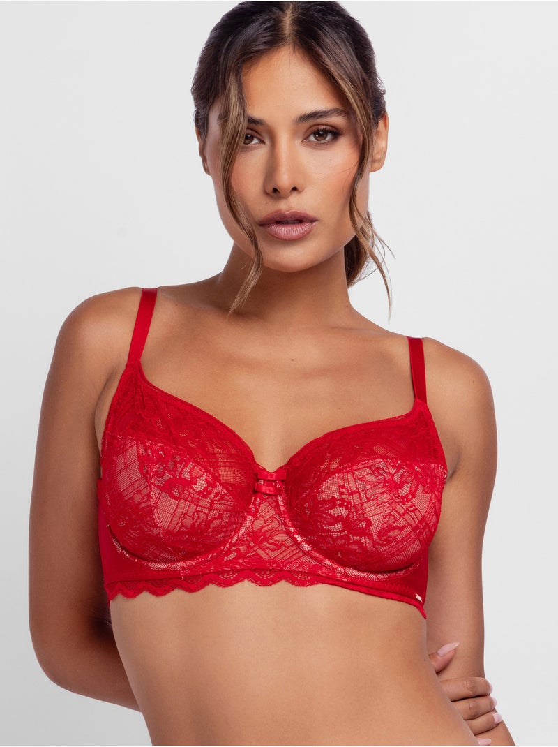 Soutien-gorge emboîtant sans coques Hasina Rouge - Kiabi
