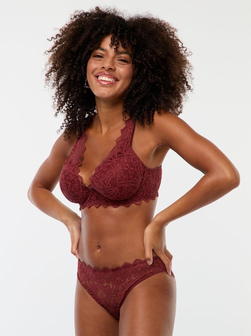 Soutien-gorge en dentelle avec bijou bonnet D/E - Kiabi